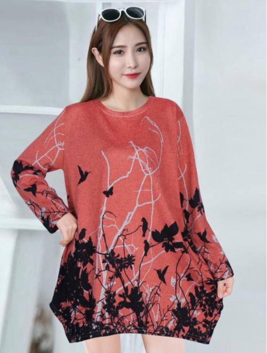 Ladies Printed Knit Fashion Top 